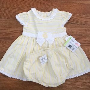 Little Me yellow dress/diaper cover